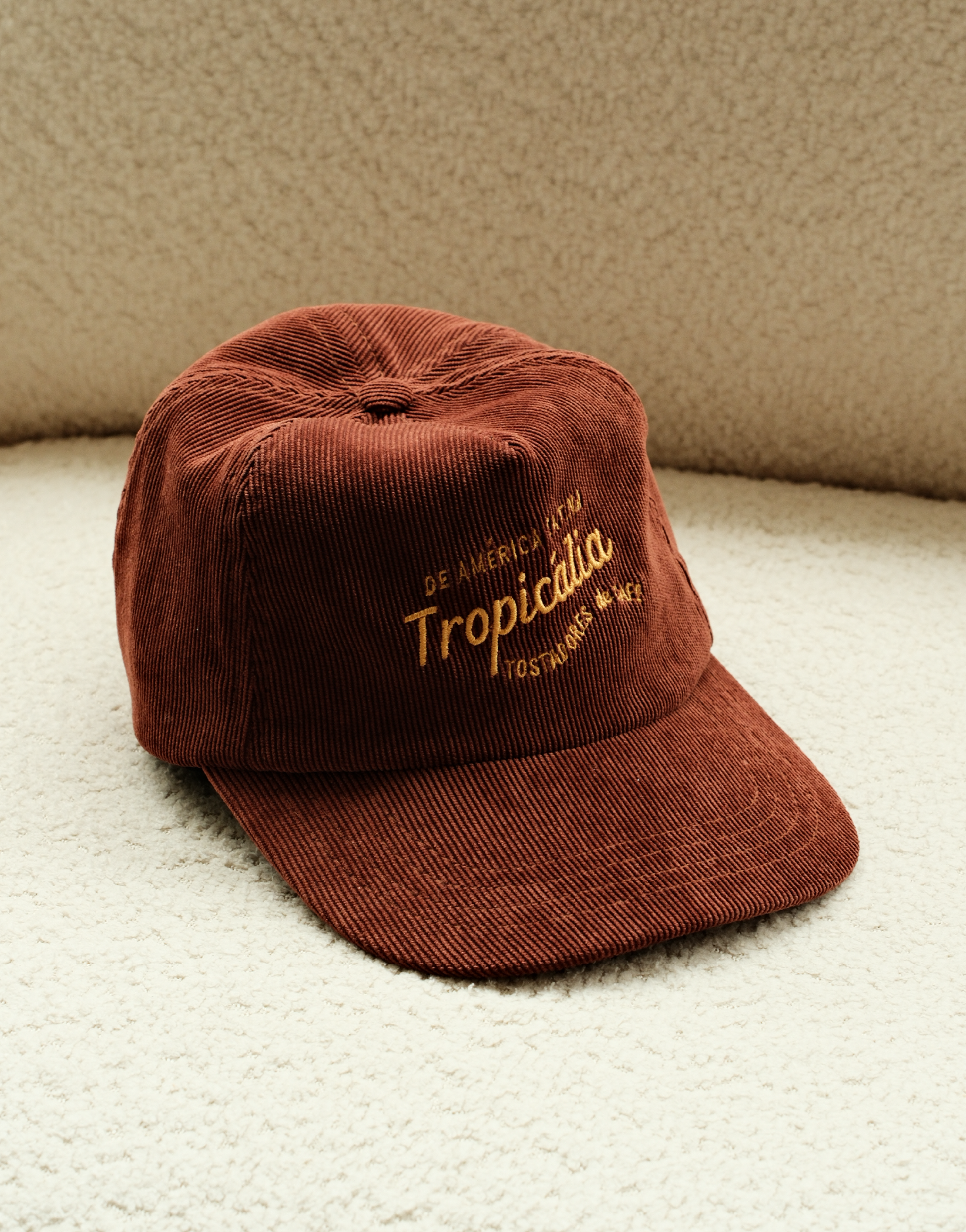 Gorra en pana terracota